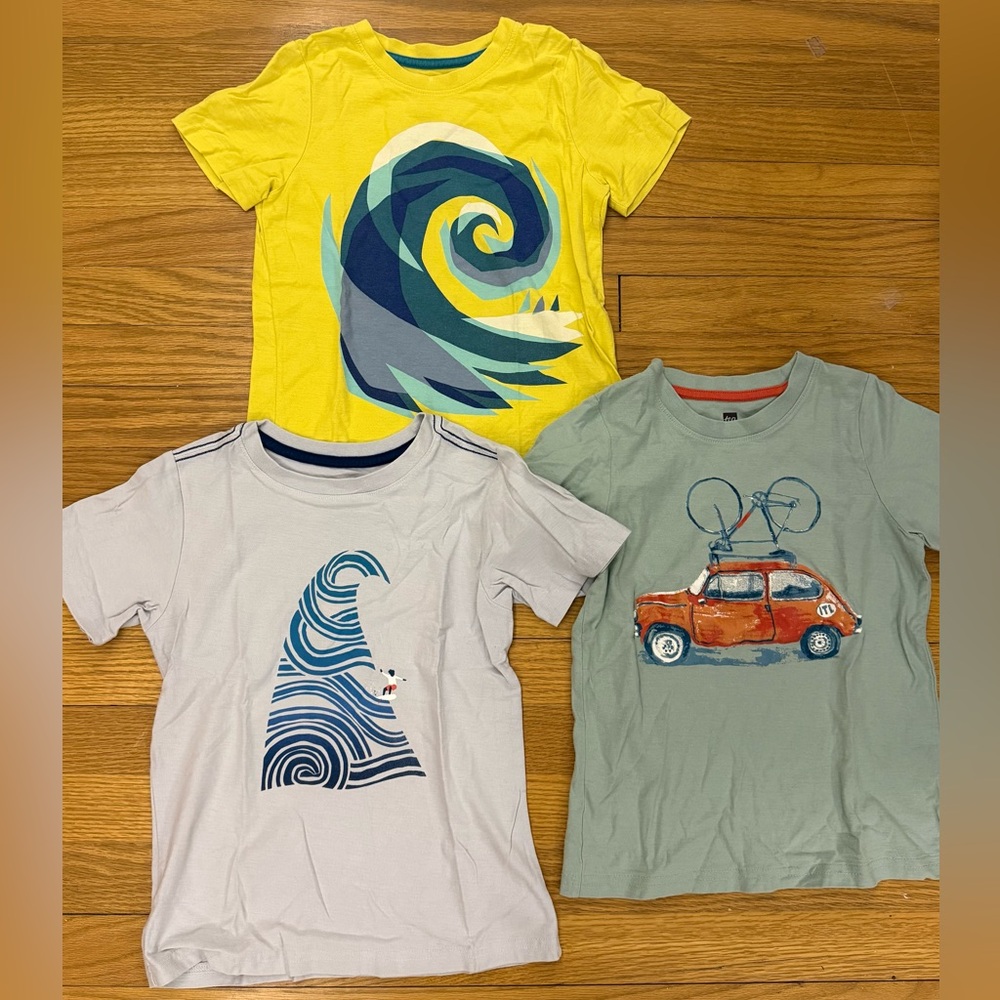 Three Tea Collection Graphic Tees Short Sleeve Size 7